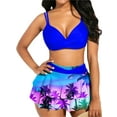 thumbnail image 3 of Women's High Waist Bikini Sets Wrap Push Up Padded Bikini Bra + Skirt Bottom Swimwear Swimsuit Bathing Suit, 3 of 5