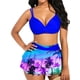 thumbnail image 3 of Txlixc Traje de baño de 2 piezas para mujeres, vestido de bikini de color sólido + falda de hoja de loto Txlixc  moda, 3 of 5