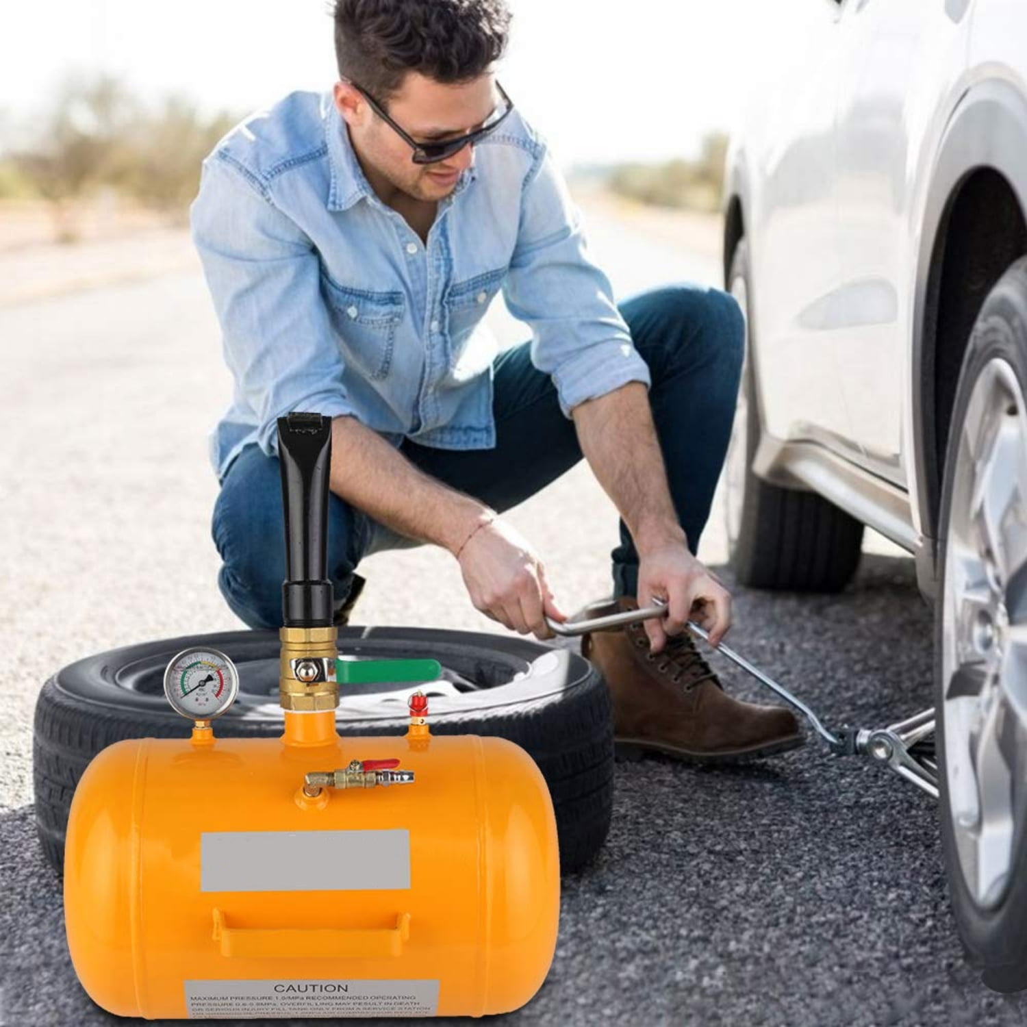 Ktaxon 5 Gallon Tire Inflator, Air Tire Bead Blaster Seater, Wheel Seating Tool Inflator Tank for Truck ATV