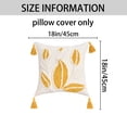 thumbnail image 6 of Unique Bargains Boho Pillow Cover with Tassels Set of 2 Yellow Big Leaves 18" x 18", 6 of 6