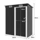 thumbnail image 2 of 5 x 3 FT Cobertizo de Almacenamiento Exterior con Puerta Simple,Ventanillas de Ventilación Blancas y Cerradura para Almacenamiento en Patio Jardín Trasero, 2 of 8