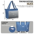thumbnail image 5 of Fammart Large Canvas Tote Bag for Women with Zipper & Compartments, Crossbody Laptop Bags for Work College Travel-Sky Blue, 5 of 7