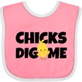 thumbnail image 3 of Inktastic Chicks Dig Me Boys Baby Bib, 3 of 4