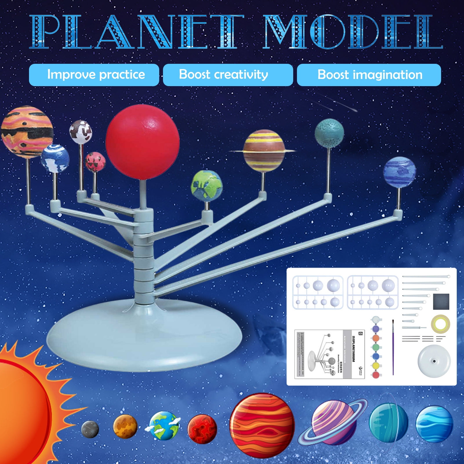 Solar System Planetarium Model Kit Astronomy Science Project DIY Kids Toy BO 