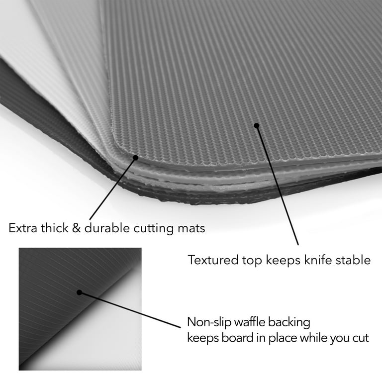 Simply Genius (4 Piece) 8 x 11 Small Plastic Cutting Board Set for  Kitchen Prep, Flexible Non Slip 