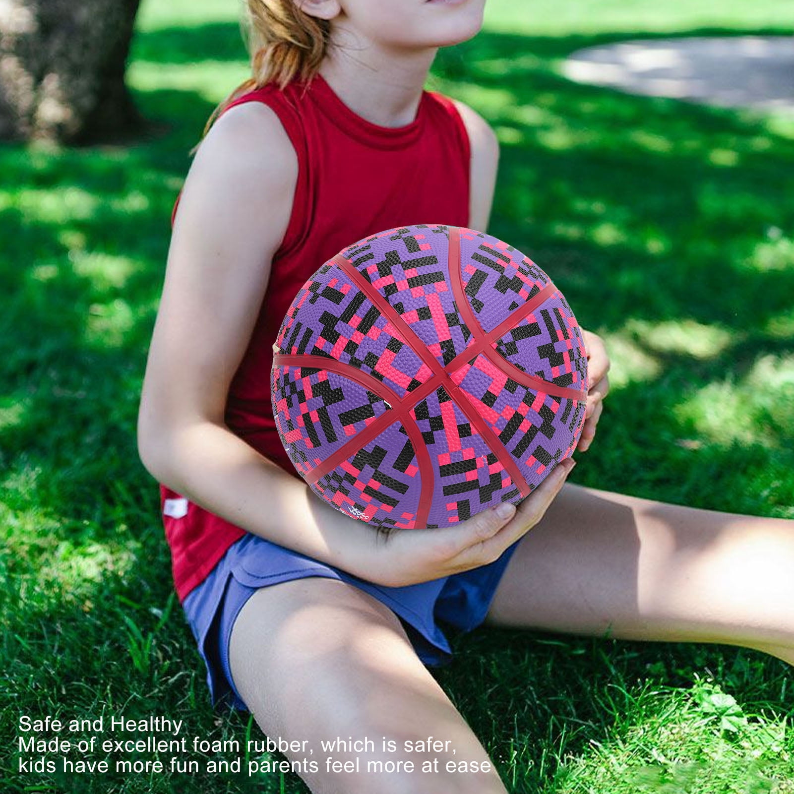 Riousery Premium Rubber Size 5 Basketball for Kids Youth Indoor Outdoor Training Game Play Deep Channel Easy Grip (27.5 inches / 69.85 cm) Ships Deflated, Great for School & Gym
