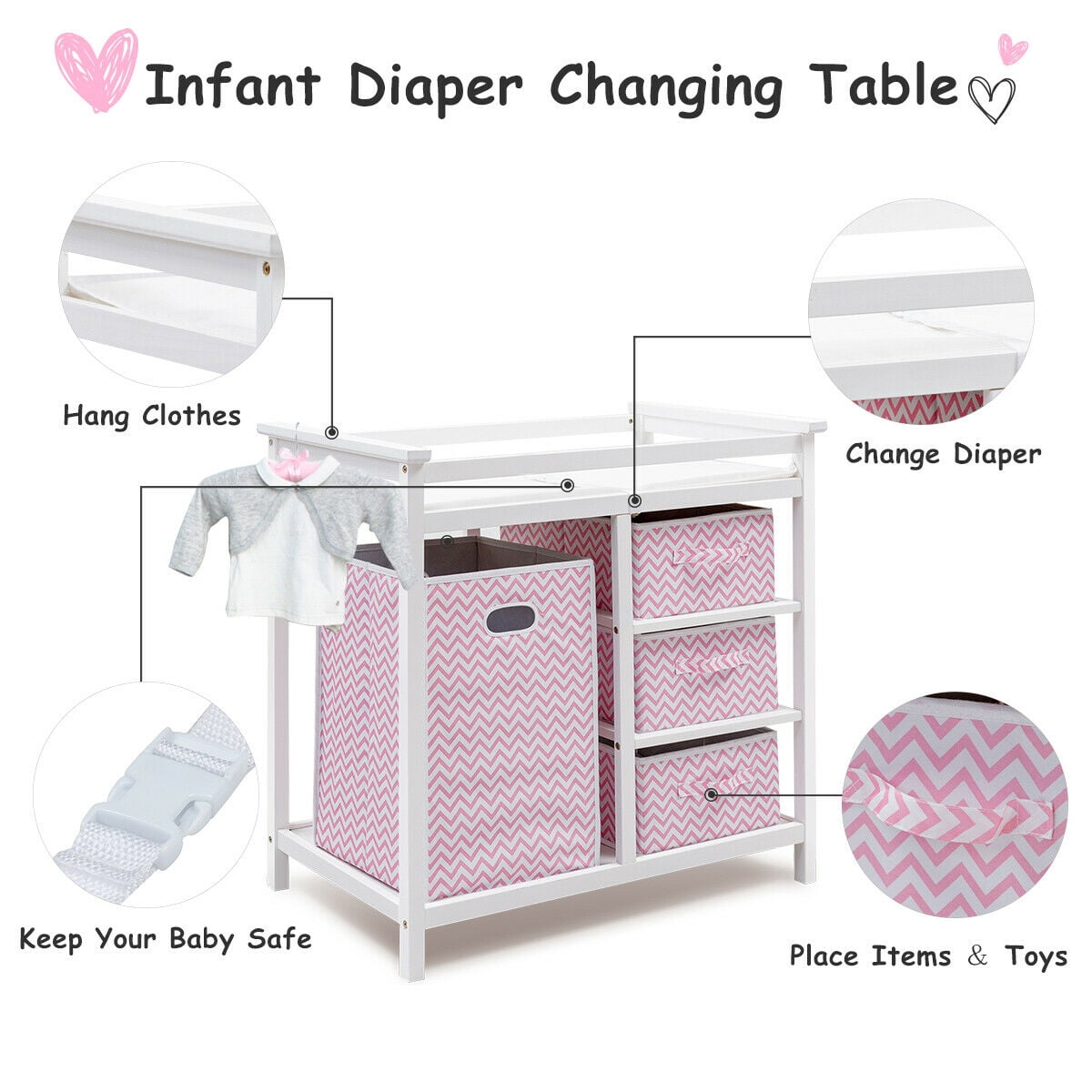 baby changing table with hamper