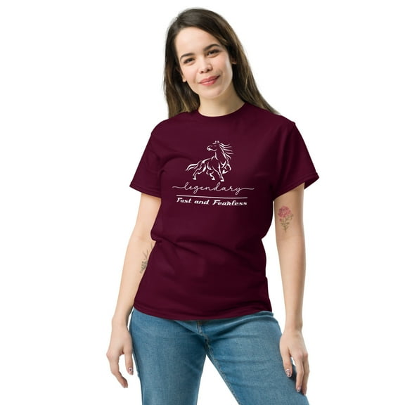 Legendary Fast and Fearless T-Shirt, Women Who Love Fast Cars Tee (Maroon, S)