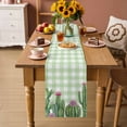 thumbnail image 2 of Green Cactus Tropical Table Runner 108 Inches, Sage Green Buffalo Plaid Summer Bed Runner Dresser Scarves Tabletop for Indoor Outdoor Parties/Ceremony/Banquet, 13"x 108", 2 of 9