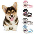 thumbnail image 3 of Floral Pattern Harness Leash Set Double Strong Buckle, Fully Wrap - Strong Bearing Medium Large Dog Lead - Walking Running Chest Strap for Outdoor, 3 of 8