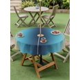 thumbnail image 5 of Khaki Dark Blue Ombre Outdoor Tablecloth with Umbrella Hole, Modern Abstract Art Gradient Spillproof Waterproof Outdoor Table Cover, Patio Tablecloths for Party/Garden/Picnic, Round 60 inch, 5 of 9