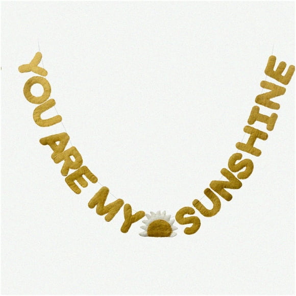 Sun-Kissed Wool Garland - Celebrate with Natural Letters, Ready-to-Hang Art, and Party Supplies for a Bright Birthday Bash! 8.5Ft of Sunshine.