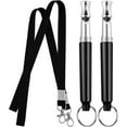 thumbnail image 1 of Dog Whistle, 2 PACK Ultrasonic Dog Whistle to Stop Barking Neighbors Dog, Professional Recall Dog Training Whistles, Adjustable Ultrasonic Silent Dog Whistle to Stop Barking Control Devices, Lanyard, 1 of 5