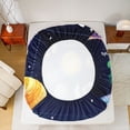 thumbnail image 5 of jejeloiu Universe Planet Twin Sheet Sets,Cute Cartoon Astronaut Twin Fitted Sheet,Outdoor Space Flat Sheet For Boys Kids,Breathable Home Decor,3 Pieces, 5 of 7