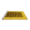 thumbnail image 2 of Ahgly Company Machine Washable Indoor Round Oriental Yellow Traditional Area Rugs, 5' Round, 2 of 4