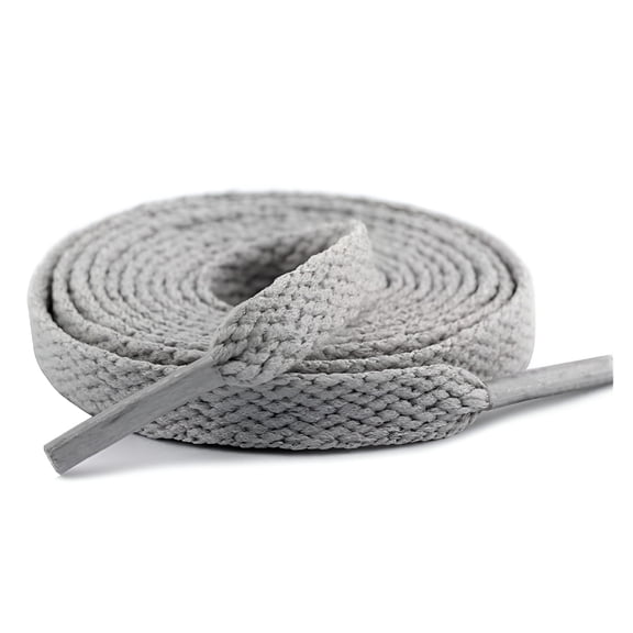 TUWAFE Flat Shoelaces, Gray, 5/16"