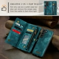 thumbnail image 5 of For Samsung Galaxy S21 FE Wallet Case,Multi-Functional Retro Leather Purse Flip Cover Zipper Wallet Case with Removable Card Slots Pocket & Detachable Wrist Strap Magnetic Phone Case, Green, 5 of 10