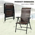 thumbnail image 4 of Giantex Rattan Reclining Folding Chair , Wicker Portable Chair w/5-Position Adjustable High Backrest & Widen Armrest, 2, 4 of 8