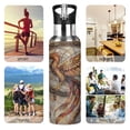 thumbnail image 4 of ALAZA Retro Phoenix with Feather Water Bottle Insulated Flask Stainless Steel Straw Lid 20 oz, 4 of 6