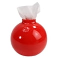 thumbnail image 1 of Caja de pañuelos redonda con forma de bomba, recipiente para papel higiénico, contenedor rojo, 1 of 2