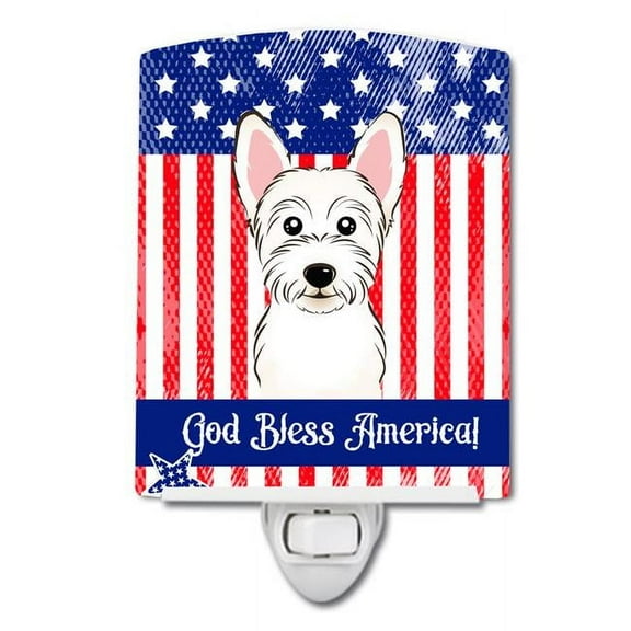 American Flag and Westie Ceramic Night Light