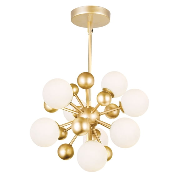 CWI Lighting Element 8 Light Contemporary Metal Chandelier in Sun Gold
