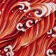 thumbnail image 1 of Tela de algodón japonesa con ondas marinas en color naranja y rojo, 1,1 yardas (59 pulgadas), estilo japonés, para acolchado, diseño bronceado., 1 of 9