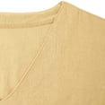 thumbnail image 6 of Mens 100% Cotton Linen Tank Tops Sleeveless T Shirts V Neck Loose Casual Summer Beach Basic Tank Shirts Yellow, 6 of 7
