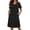 Black, variant on Zipper Robes for Women Short Knit Bathrobes Lightweight Knee Length Housecoat with Pockets Nightgown