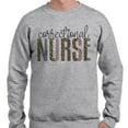 thumbnail image 2 of Correctional Nurse Leopard Print Sweatshirt Unisex Large Grey, 2 of 5