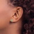 thumbnail image 3 of Auriga Fine Jewelry 925 Sterling Silver Rhodium-plated Peridot Round Post Stud Earrings for Women, 3 of 6