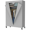 thumbnail image 2 of JS HOME Heavy Duty Garment Rack, Free-Standing Rolling Clothes Rack with Fitted Grey Oxford Cover, Extra Large Wardrobe Storage Rack/Organizer, 2 of 4