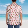 thumbnail image 4 of Pofeuu Hand Drawn Strawberry Print Hawaiian Shirt for Men Sleeves Casual Button Down Summer Beach Dress Shirts T-Shirts,Medium, 4 of 7