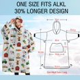thumbnail image 4 of Oversized Wearable Blanket Hoodie,Cartoon Tractors Barns White Pattern Sherpa Blanket Hoodie with Super Pockets,Super Warm Fuzzy Pullover for Women & Men, 4 of 6