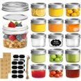 thumbnail image 1 of Mini Mason Jars Bulk 4oz 16PCS, Regular Mouth Mason Jar with Lids and Seal Bands, Small Glass Canning Jar for Spice, Jam, Honey, Jelly, Dessert, Shower Wedding Favors, DIY Candles Decor, 1 of 8