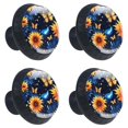 thumbnail image 2 of 4 Pcs Sunflower Butterfly Knobs for Kitchen Cabinet Cupboard Dresser Bookcase Drawer Pulls Handles Round Home Decor, 2 of 8