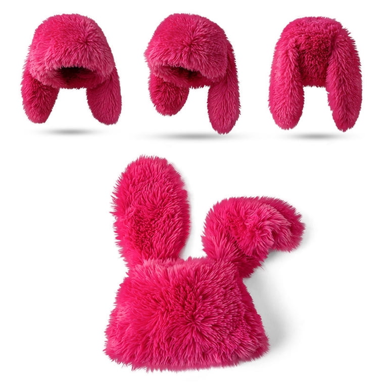 Knit Beanie Hat Long Ears Cute Funny Winter Warm Skull Cap Ski Beanie LXYZXZ Bunny Long Ears Funny Hat Fluffy Winter Cap Warm Knit  main image 2