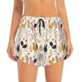 thumbnail image 2 of Rateoe Cartoon Chickens Printed 2 in 1 Women's Workout Shorts for Athletic Gym Running Shorts with Phone Pockets-Medium, 2 of 7