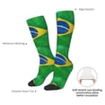 thumbnail image 5 of Knee High Socks for Women Brazil Flag Long Tube Sock Uniform Socks, 5 of 7