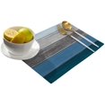 thumbnail image 2 of Placemats Set of 6, Retro Rustic Barn Wood Texture Polyester Stain Resistant Table Mats Washable Placemat Decoration for Kitchen Dining Table Ombre Blue Gray Ocean Hues, 2 of 6