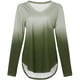 thumbnail image 2 of Pntutb - Camiseta de manga larga para mujer con cuello en V y color degradado Pntutb Pntutb-401, 2 of 4