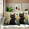 thumbnail image 4 of Uuiauoio Floral Black Cat Pillow Covers 18x18, Cats Lovers Lady Gifts, Cat Mom Grandma Gifts, Cats in Colorful Wildflower Decorative Pillow Covers for Home Bedroom Living Room Office Decor, 4 of 6