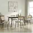 thumbnail image 2 of Art Leon Kitchen Dining Chairs, Rattan Cane Back Faux Leather Upholstered Side Chair, Set of 2, Off-White, 2 of 9