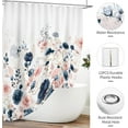 thumbnail image 3 of Curve Lines Sage White Shower Curtain Set 4PCs with Non-Slip Rugs,Toilet Lid Cover and Bath Mat,Bathroom Decoration 71x71 Inch with Hooks, 3 of 6