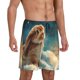thumbnail image 2 of Balery Starry Sky Cloud Cute Rabbit Pantalones cortos de pijama de punto de algodón para hombre con cinturilla y bolsillos-Medium, 2 of 6