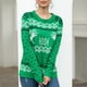 thumbnail image 3 of Suéter Abrigo Mujer Gibobby de Navidad con patrón geométrico de cuello redondo Verde XL, 3 of 4