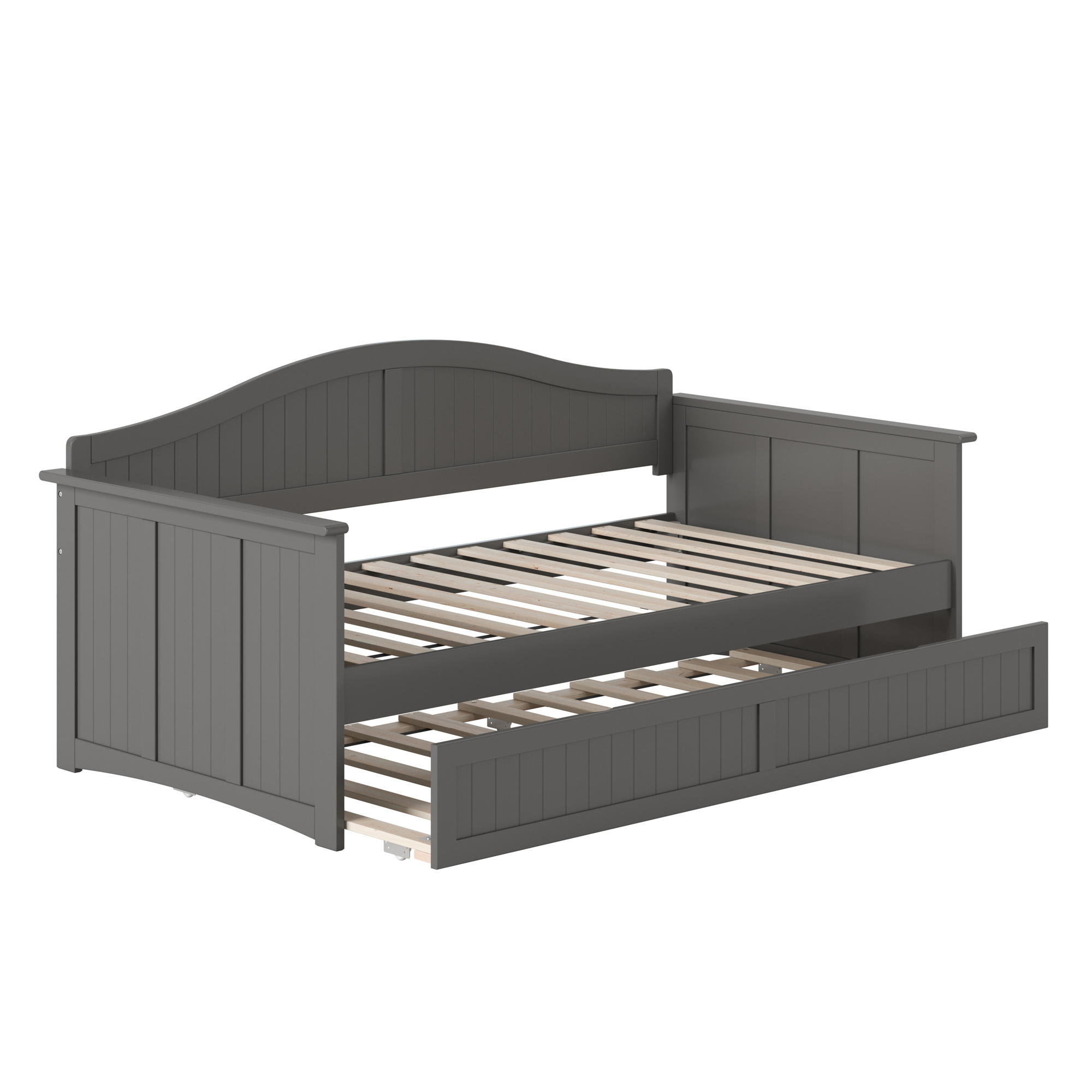 AFI Nantucket Wood Twin Size Daybed Frame with Twin Trundle, Grey
