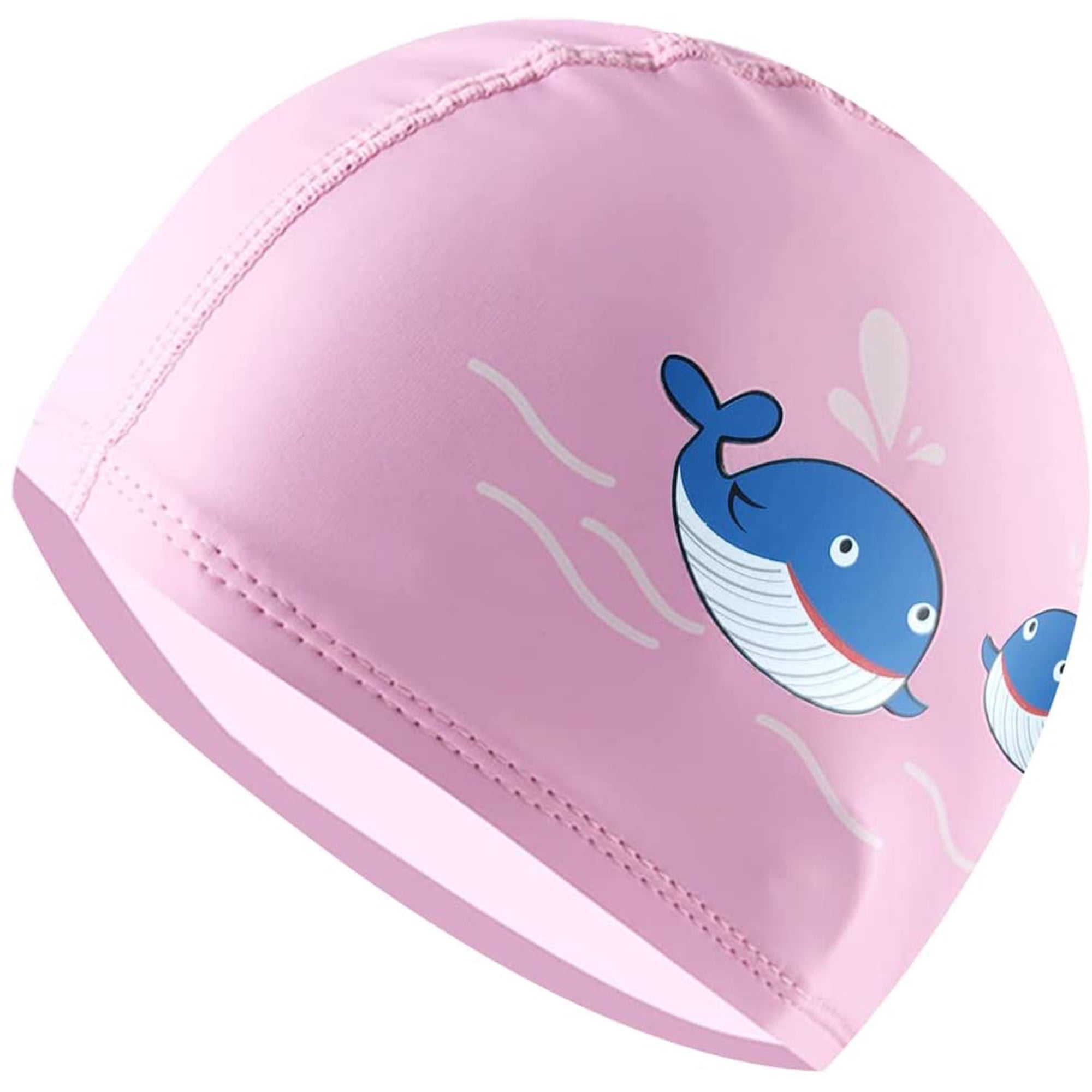 Bonnet De Bain Silicone Baleine Rose Pastel – Taille 17,3cm, Tour De Tête Jusqu'à 55cm, Résistant Au Chlore