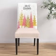 thumbnail image 4 of Chair Covers for Dining Room Set of 6,Christmas Green Xmas Tree Stretch Seat Protector Removable Washable Chairs Slipcovers for Kitchen Banquet Wedding Hotel,Golden Winter Snowflakes on White, 4 of 6