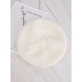 thumbnail image 5 of Deago Women French Beret Hat Knit Warm Beanie Cap Classic Solid Color Autumn Winter Hats (White), 5 of 8